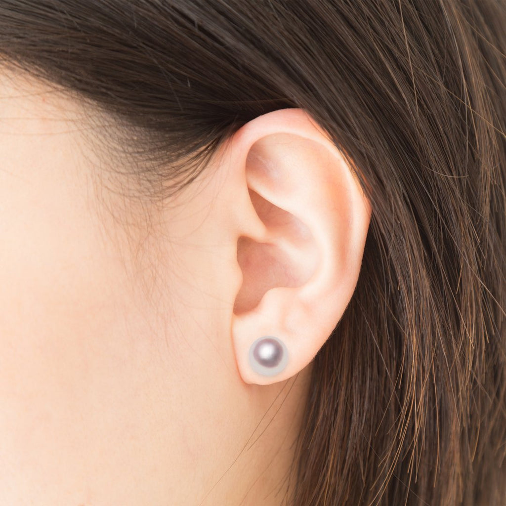 K14WG 8.5mm Simple pierced earrings | Tensei Pearl Online Store