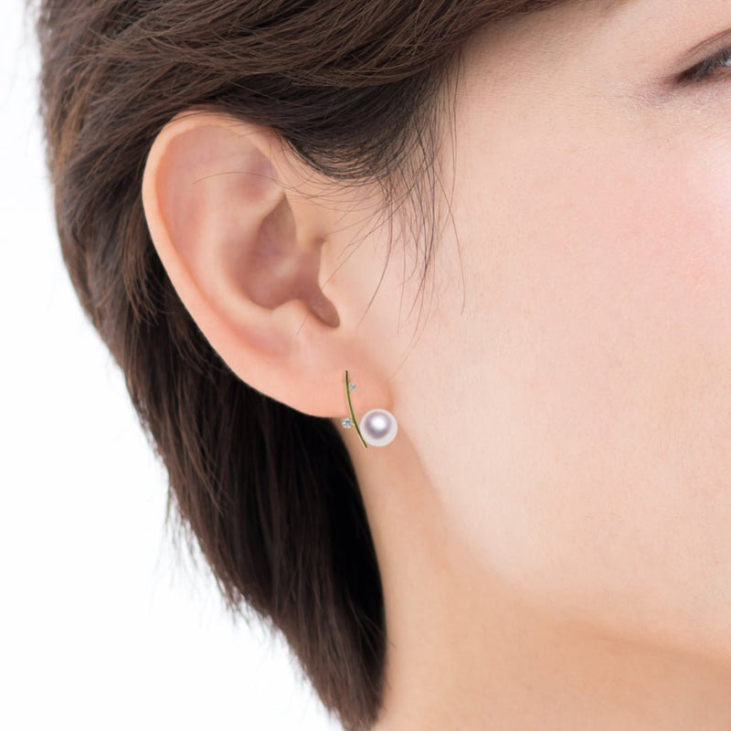 K18　7.0㎜　デザインピアス　ホワイトトパーズ - Tensei Pearl Online Store　天成真珠　公式通販ショップ