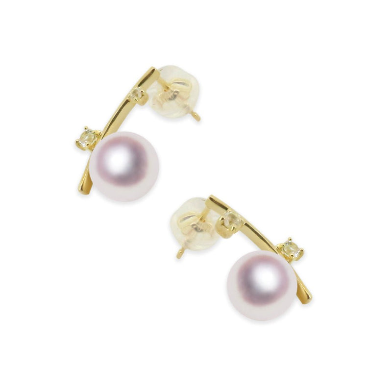 K18　7.0㎜　デザインピアス　ホワイトトパーズ - Tensei Pearl Online Store　天成真珠　公式通販ショップ