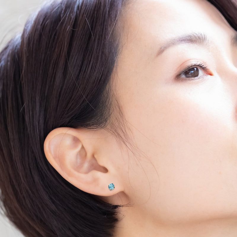 11月誕生石K18 7.5㎜ 2Way Design耳環藍色Topaz -tensei Pearl在線商店Tenari Pearl官方郵購商店