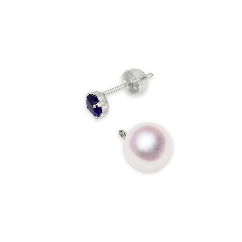 2月诞生石K18WG/K18 7.5㎜ 2Way Design耳环紫水晶-tensei珍珠在线商店Tenari Pearl官方邮购商店