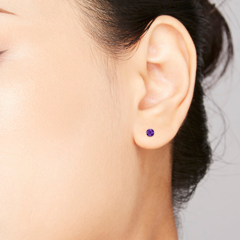 2月誕生石K18WG/K18 7.5㎜ 2Way Design耳環紫水晶-tensei珍珠在線商店Tenari Pearl官方郵購商店