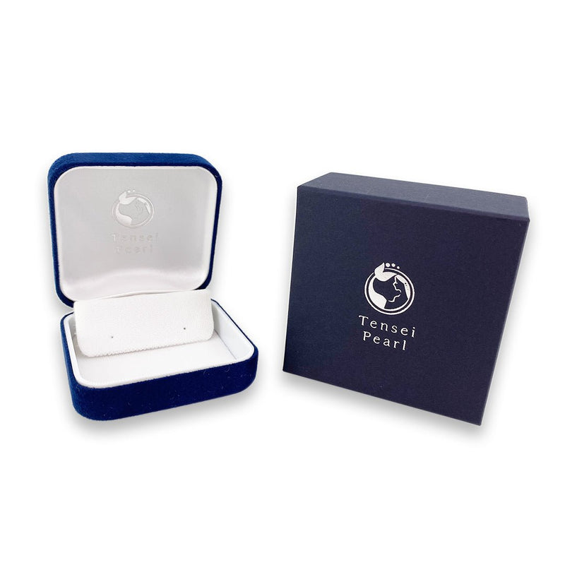 February birthstone K18WG/K18 7.5㎜ 2WAY Design Earrings Amethyst -TENSEI PEARL ONLINE STORE Tenari Pearl Official Mail Order Shop