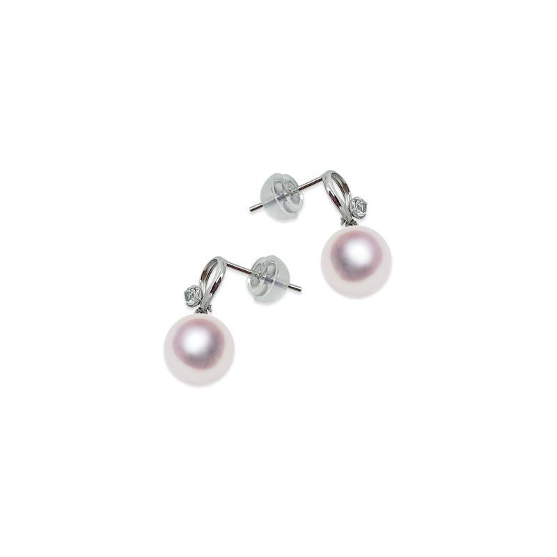 K14WG 7.5㎜ Design earrings White topaz -TENSEI PEARL ONLINE STORE Tenari Pearl Official Mail Order Shop