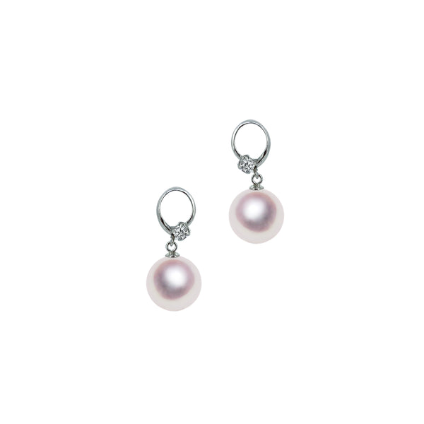 K14WG 7.5㎜ Design earrings White topaz -TENSEI PEARL ONLINE STORE Tenari Pearl Official Mail Order Shop