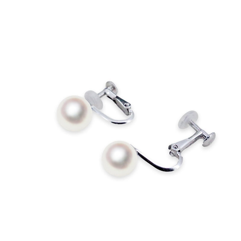 K14WG 8.0㎜ Unless the colorless simple earrings -TENSEI PEARL ONLINE STORE Tenari Pearl Official Mail Order Shop