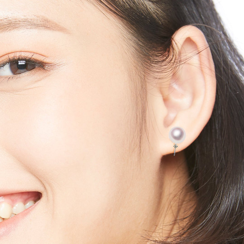 K14WG8.0㎜設計耳環D0.04CT -tensei珍珠在線商店Tensei Pearl Shop