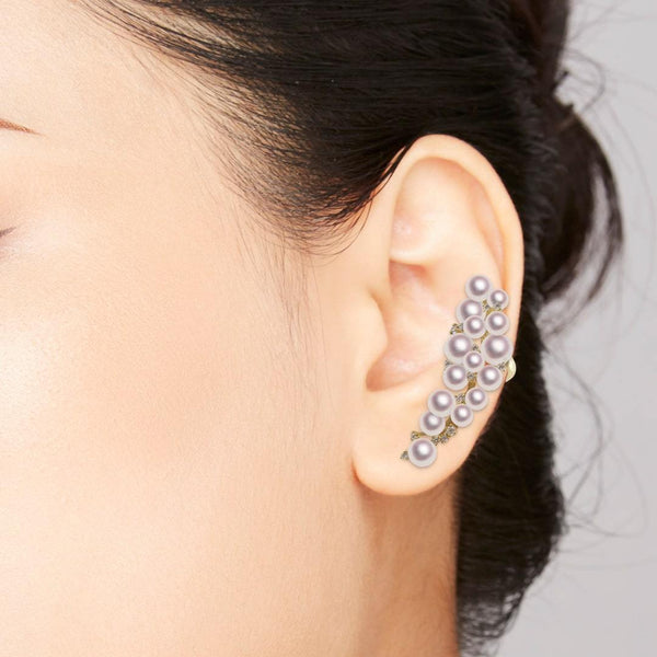K18 3.5-5.0㎜ Design earrings D0.32CT -TENSEI PEARL ONLINE STORE Tenari Pearl Official Mail Order Shop