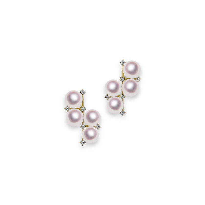 K18 5.5㎜ Design earrings D0.16ct -TENSEI PEARL ONLINE STORE Tenari Pearl Official Mail Order Shop