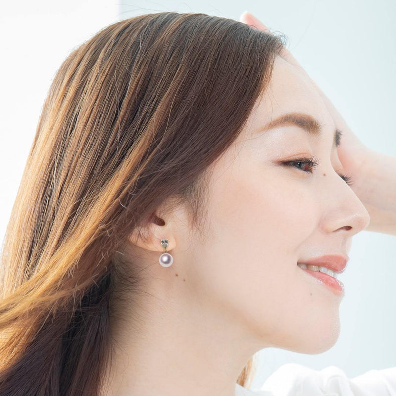 K18 7.5mm Design pierced earrings | Tensei Pearl Online Store 天成
