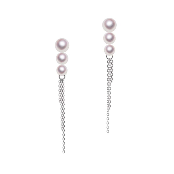 K18WG 3.5-5.0㎜ Design Earrings -TENSEI PEARL ONLINE STORE Tenari Pearl Official Mail Order Shop