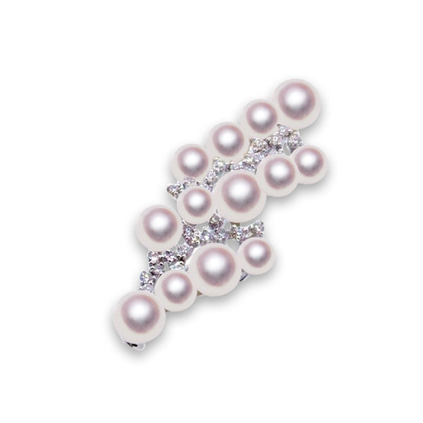 K18WG 4.5-6.5㎜broch d0.53ct -tensei珍珠在线商店Tenari Pearl官方邮购商店