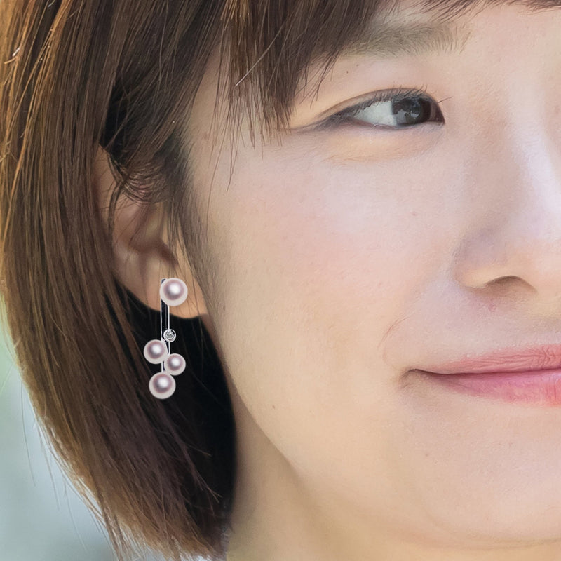 K18WG Design pierced earrings Tensei Pearl