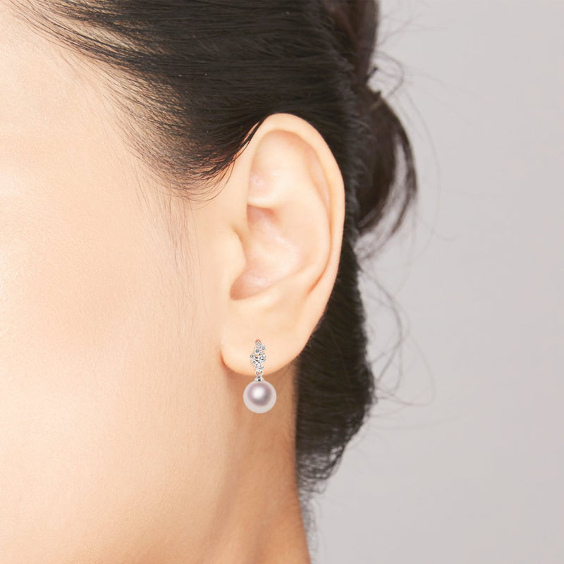 K18WG8.5㎜设计耳环D0.3CT -tensei珍珠在线商店Tensei Tensei Pearl官方邮购商店