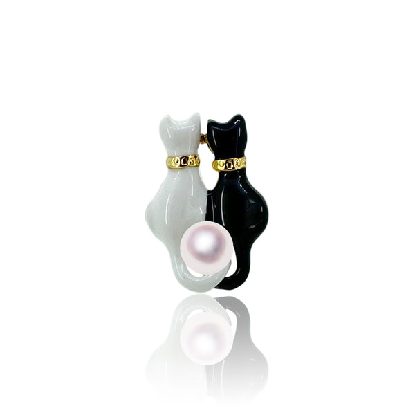 ピンブローチ　白猫黒猫 - Tensei Pearl Online Store　天成真珠　公式通販ショップ