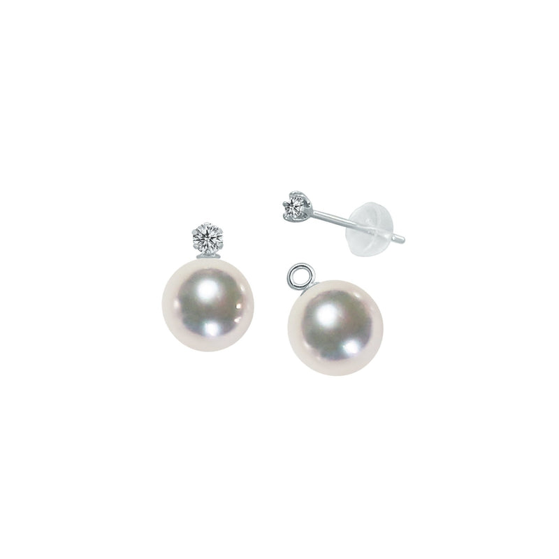 PT 7.5㎜ 2way Design Earrings D0.1ct -TENSEI PEARL ONLINE STORE Tensei Pearl Official Mail Order Shop