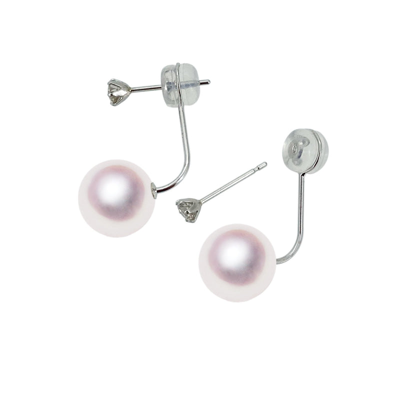 PT/K18WG 8.5㎜ Design earrings D0.10ct -TENSEI PEARL ONLINE STORE Tenari Pearl Official Mail Order Shop