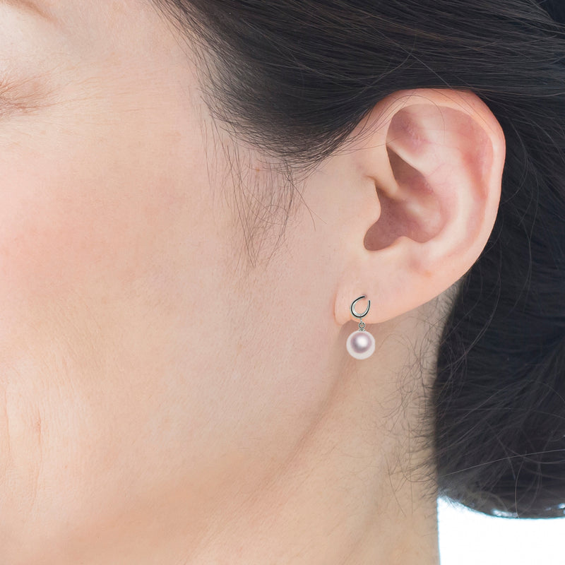 K18WG 7.5㎜ Design earrings